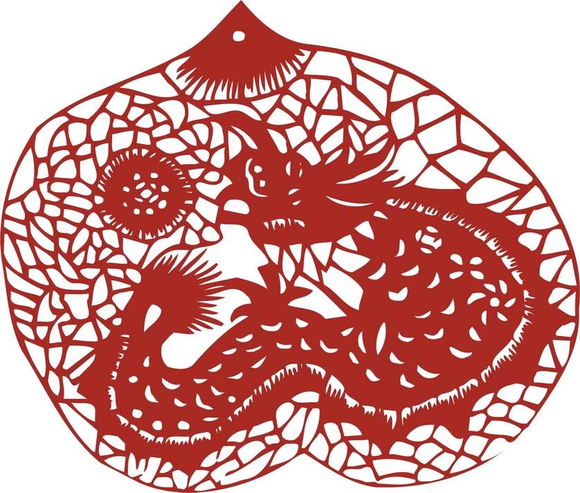 中国风中式传统喜庆民俗人物动物窗花剪纸插画边框AI矢量PNG素材【469】